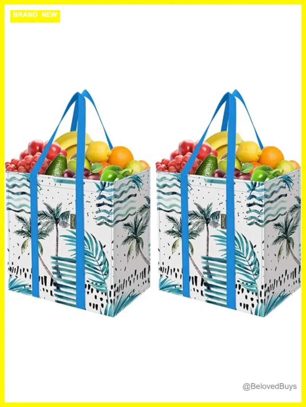 Reusable Grocery Bags Heavy Duty with Reinforced Bottom Foldable Tote Bags 2